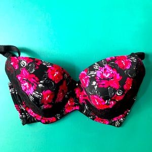 Beautiful Lacy SATIN ROSE Print BRA